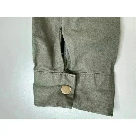 Love Tree Womens L Olive Green Military Utility Jacket Chore Pocket Zip Button - Picture 9 of 14